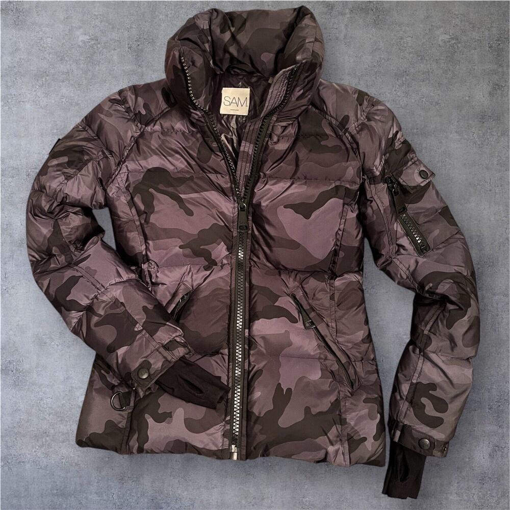 SAM. New Black Gray Camo‎ Freestyle Jacket Matte Sz Small